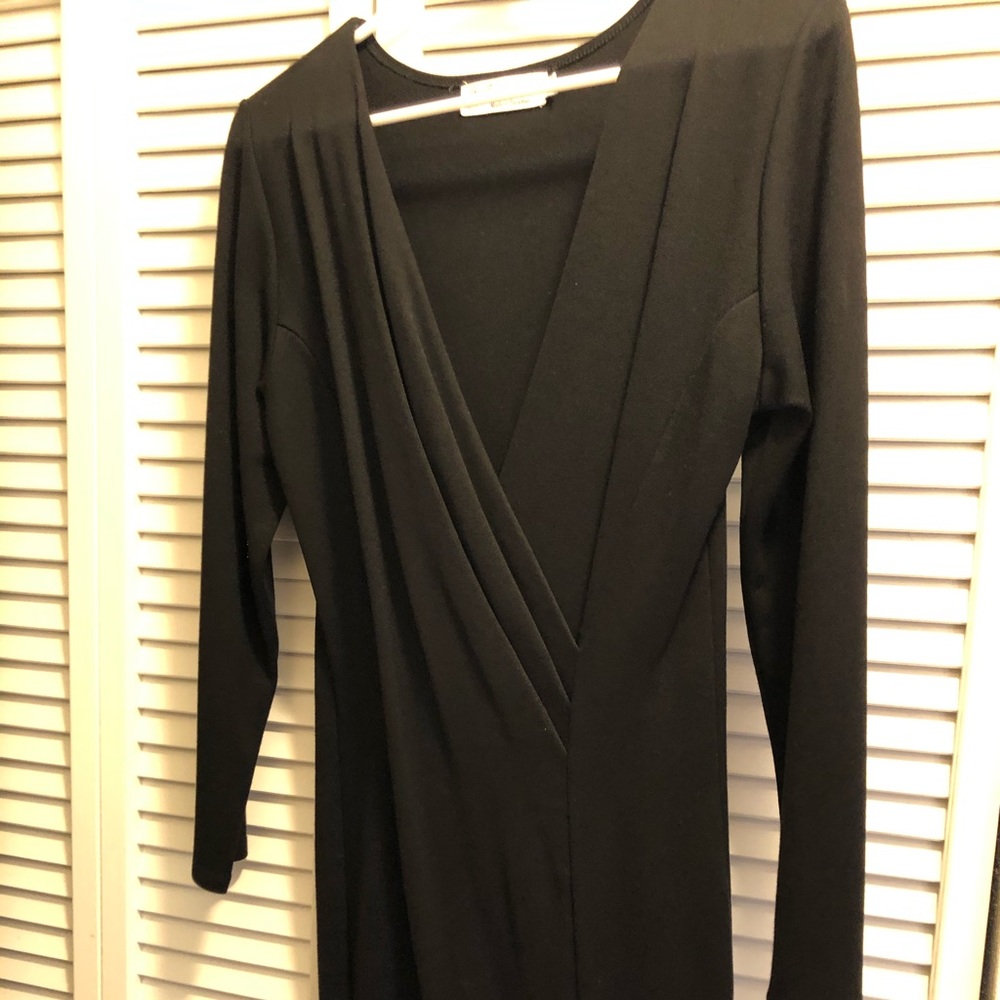 Sexy Ava Sky Black Wrap dress